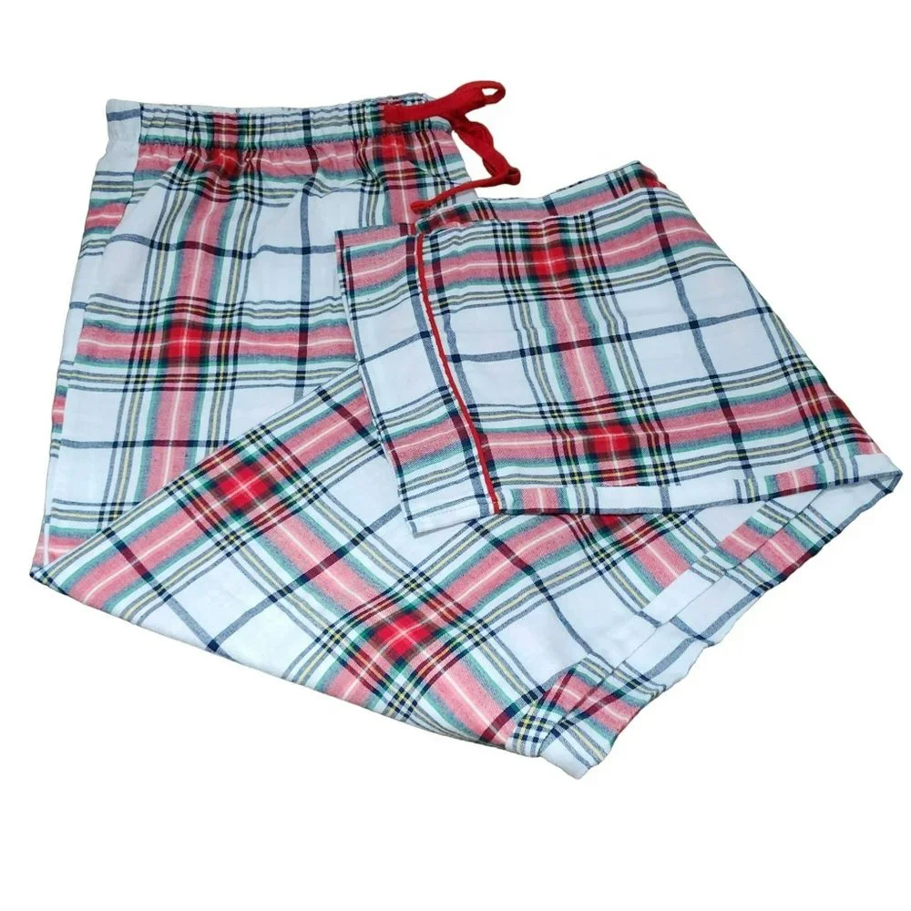 Size XXL Mens Winter Plaid‎ Cotton Flannel Pajama Set Long Sleeve